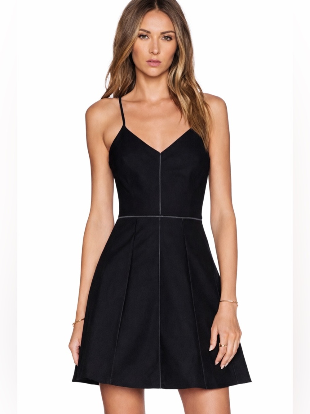 The Parker Spaghetti Strap Skater Juliet Dress Black  Small